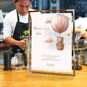 Mom-osa Bear on Balloon Baby Shower  Poster