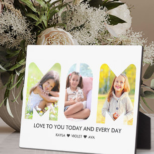 MOM Photo Collage 3 Letter Cutout Personalised Plaque