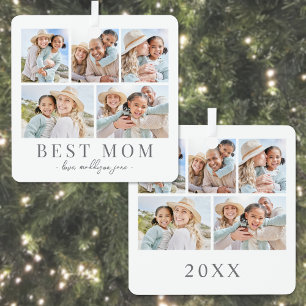 Mom Photo Collage Christmas Metal Tree Decoration