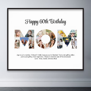 Mom Photo Collage Cutout Mother's Day Birthday Poster