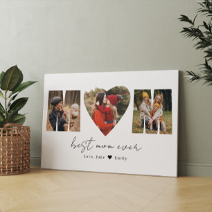 Mom Photo Collage Heart Photo Mother's Day Canvas