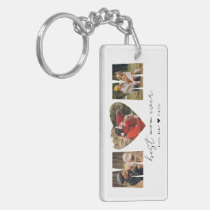 Mom Photo Collage Heart Photo Mother's Day Keychai Key Ring