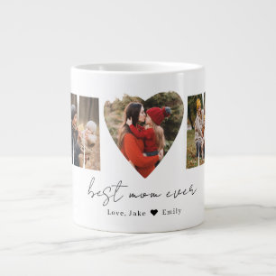 Mom Photo Collage Heart Photo Mother's Day Large C Large Coffee Mug