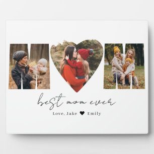 Mom Photo Collage Heart Photo Mother's Day Poster Plaque