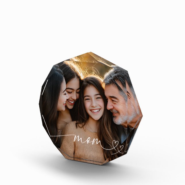 Mom Photo Octagon Acrylic Block Gift (Right)