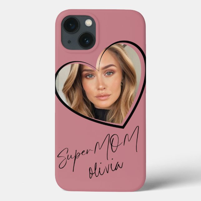 MOM Photo Stylish Modern Blush Pink Case-Mate iPhone Case (Back)