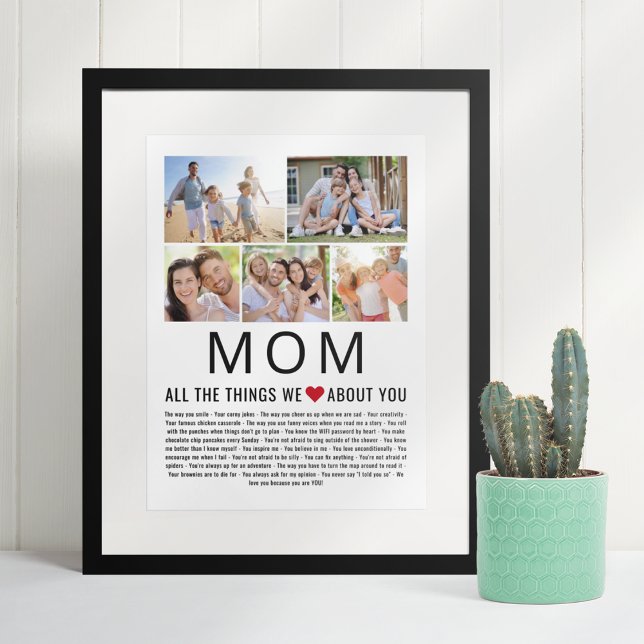 Mom Photos Things We Love About You Mother's Day  Poster (Creator Uploaded)