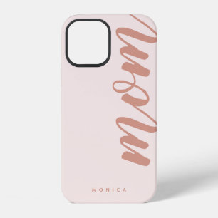 Mom Pink and Rose Gold Minimalist iPhone 12 Case