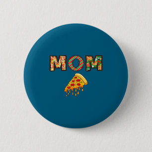 Mom Pizza Birthday Party Squad Design 6 Cm Round Badge