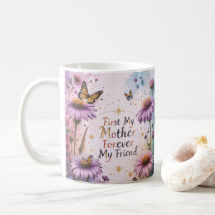 MOM Purple Echineceas Butterflies Coffee Mug