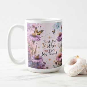 MOM Purple Echineceas Butterflies Coffee Mug