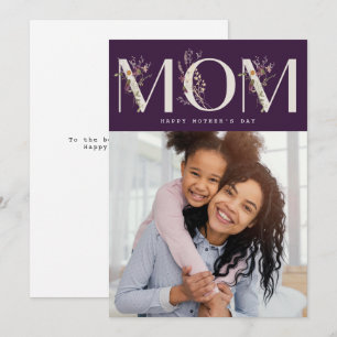 MOM   purple modern happy mother's day card