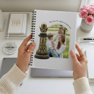 MOM Queen of my life, Golden Script Black Chess Notebook