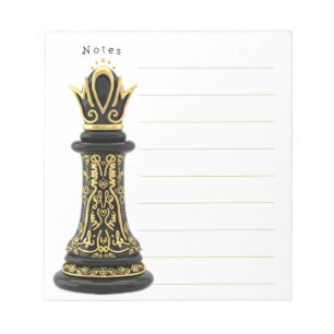 MOM Queen of my life, Golden Script Black Chess  Notepad