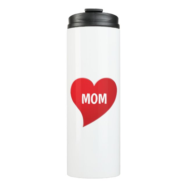 Mom red big heart modern graphic cute thermal tumbler (Front)
