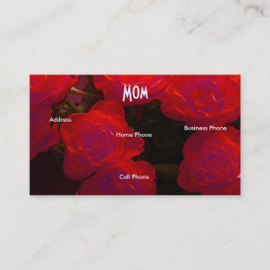 Mom Red Yellow Roses Calling Card