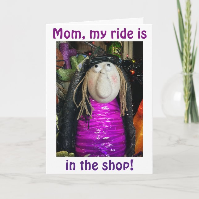 MOM-RIDE IS IN SHOP/THIS CUTE WITCH SENDS BIRTHDAY CARD (Front)