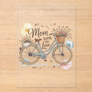 Mom Runs On Love Acrylic Invitations