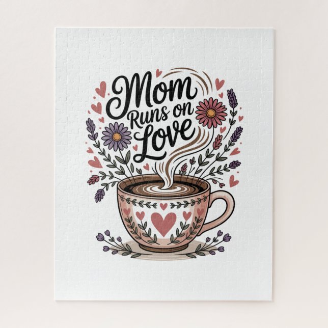 Mom Runs On Love Jigsaw Puzzle (Vertical)