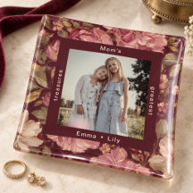 Mom’s Greatest Treasures Burgundy Floral Photo