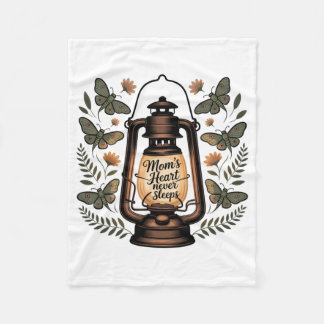 Mom’s Heart Never Sleeps Fleece Blanket