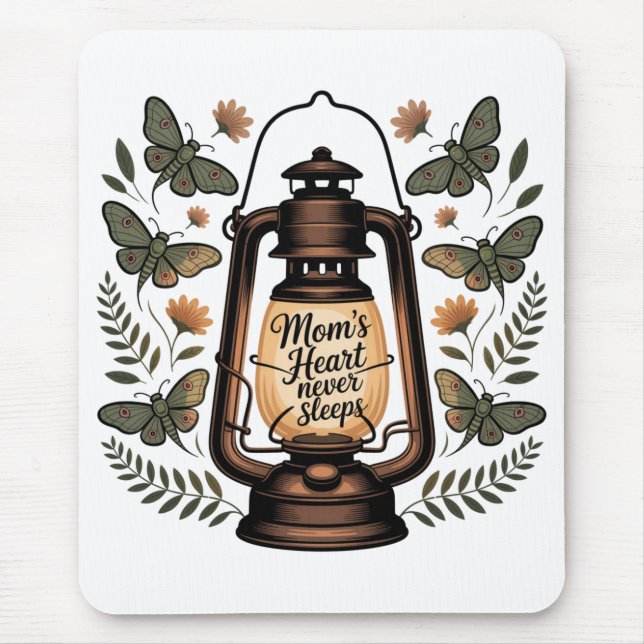 Mom’s Heart Never Sleeps Mouse Mat (Front)