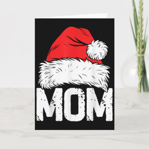 Mom Santa Christmas Family Matching Pajamas Mama X Card