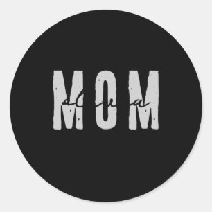 Mom Since 20xx Modern Simple Preppy Classic Round Sticker