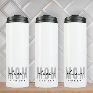 Mom Since 20XX Modern Simple Preppy Thermal Tumbler