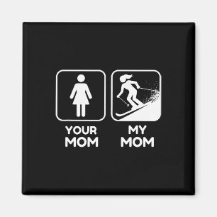 Mom Skiing Funny Graphic Tee For Snow Lovers Magnet