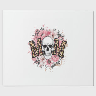 Mom Skull Mama Leopard Skull Wrapping Paper