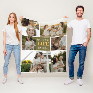 Mom Soft Cozy Photo Sleeping Fleece Blanket