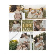 Mom Soft Cozy Photo Sleeping Fleece Blanket