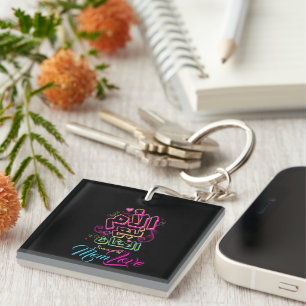 MOM source of Love Arabic graffiti black Keychain 