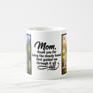 Mom Steady Hand Guided Me Brush Script 2 Photo Coffee Mug