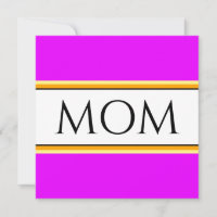 MOM Text Tropical Pink White Orange Black Stripes