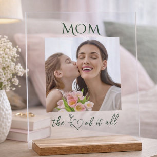 Mom the Heart of it All Mother's Day Acrylic Sign