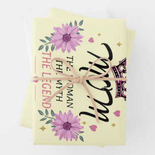 Mom The Legend Mother's Day Gift Wrapping Paper Sheet
