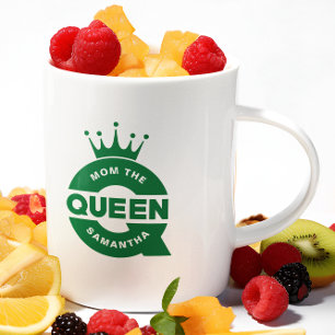 Mom The Queen Green Creative Typography Coffee Mug