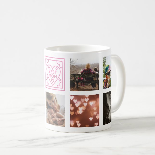 MOM The QUEEN of our hearts | custom photo Coffee Mug (Front Right)
