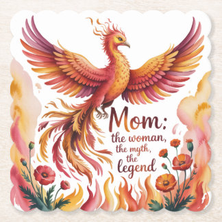 Mom: The Woman, The Myth, The Legend Paper Coaster
