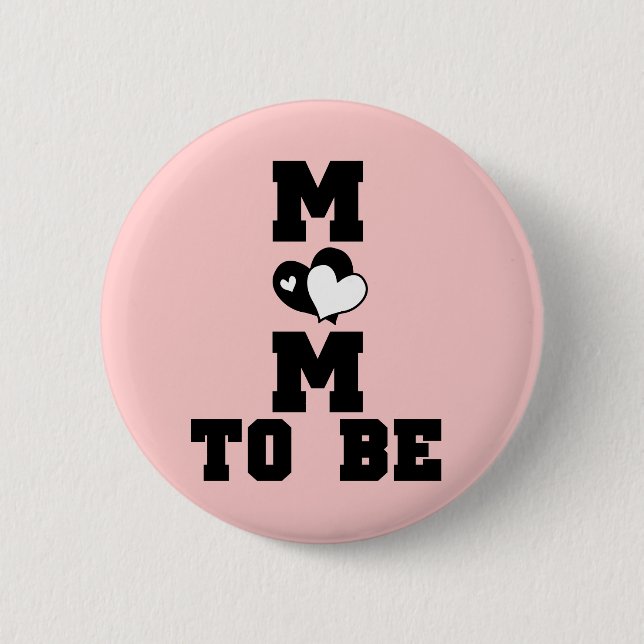 MOM to Be - Black Text 6 Cm Round Badge (Front)