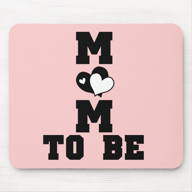MOM to Be - Black Text Mouse Mat (Front)