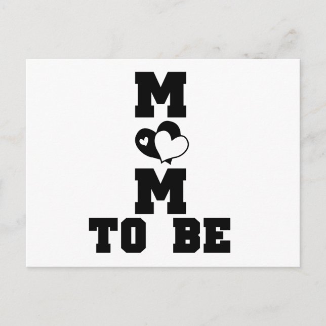 MOM to Be - Black Text Postcard (Front)