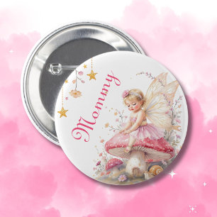 Mom to Be   Fairy Cottage Core Girl's Baby Shower  6 Cm Round Badge
