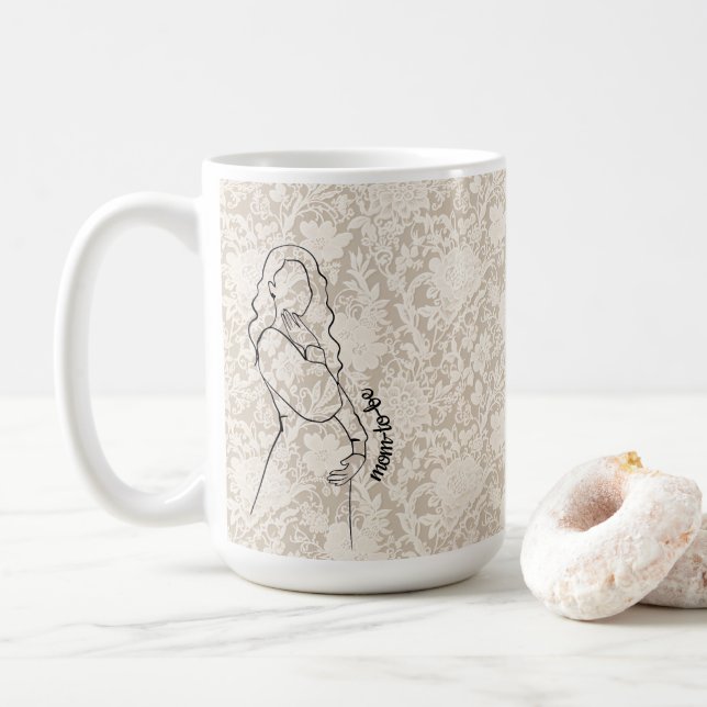 Mom-to-be Faux Lace Coffee Mug (With Donut)