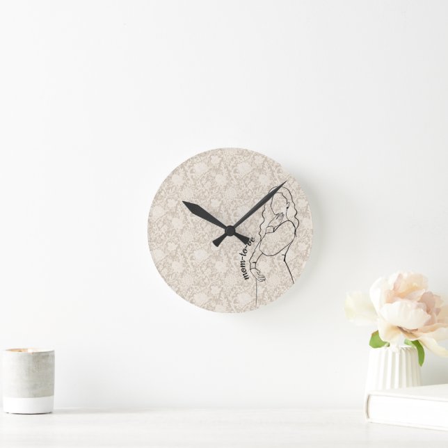 Mom-to-be Faux Lace Round Clock (Home)