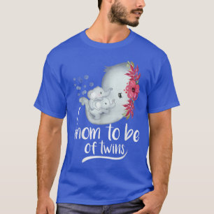 Mom To Be Of Twins Elephant Baby Shower  T-Shirt
