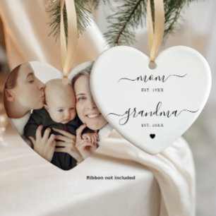 Mom To Grandma Photo Gift Ceramic Tree Decoration