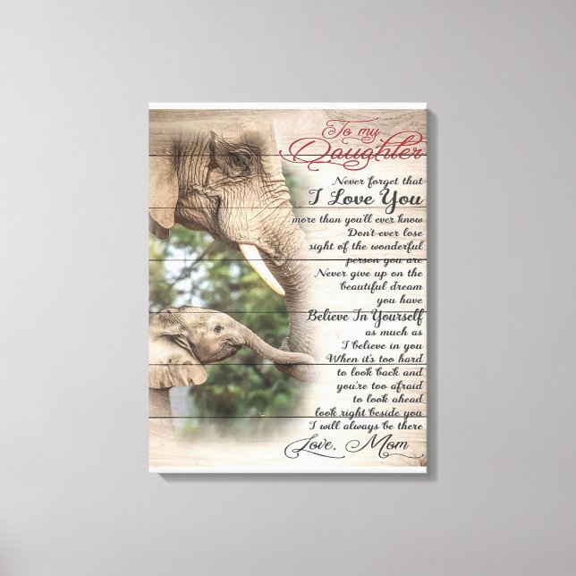 Mom To My Daughter Letter, Girl Birthday Gift Canvas Print (Front)